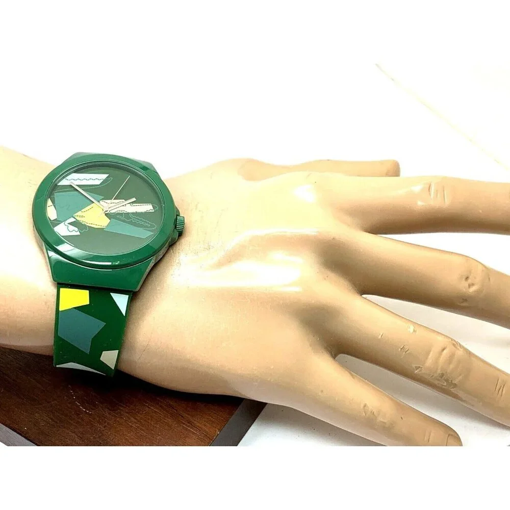 Lacoste Men's Watch 2011186 Quartz Neocroc Green Dial Rubber Band 42mm
